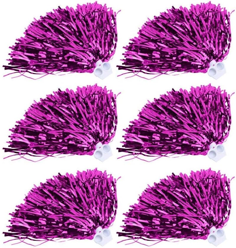 woobles Cheerleading Poms, Lightweight Cheerleader Pom Poms for Night Cheer Sports Party Dance(Rose Red) - Image 2